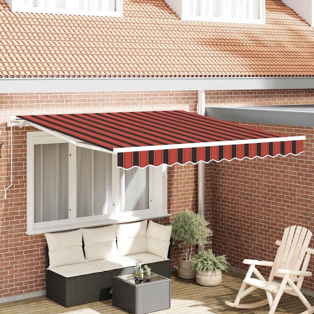 vidaXL Manual Retractable Awning orange and brown 300 x 250 cm (3329937)