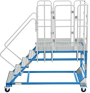 EUROKRAFT Plattformtreppe XXL mit Aluminiumeinlagen Plattformgröße 810 x 1250 mm 5 Stufen (499907), Bild 3