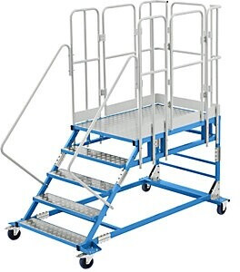 EUROKRAFT Plattformtreppe XXL mit Aluminiumeinlagen Plattformgröße 810 x 1250 mm 5 Stufen (499907), Bild 4