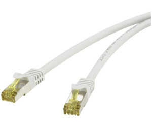 Renkforce RF-4149864 RJ45 Patchkabel CAT 6a (Rohkabel CAT 7) S/FTP 1.00m Grau mit Rastnasenschutz 1St.