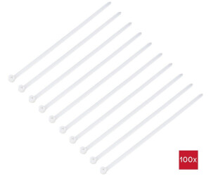 TRU Components TC-12814148 Kabelbinder 140mm 3.6mm Natur mit Metallzunge 100St.
