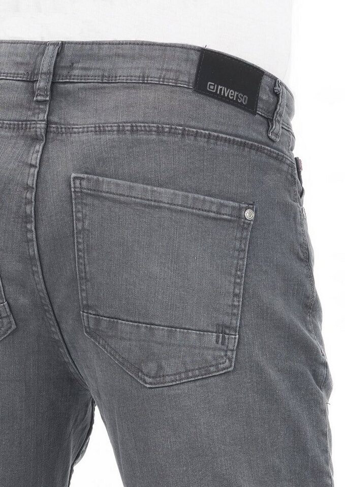 Jean Homme RIVChris Riverso Coupe Droite Moderne - Denim Stretch Coton Noir Bleu Gris - Tailles W29 à W38