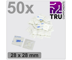 TRU Components T24CA069 Befestigungssockel selbstklebend schraubbar TC-12888548 Weiß 50St.
