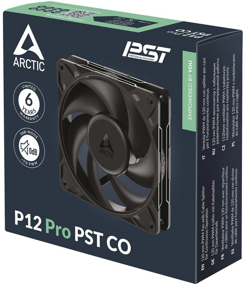 Ventilateur ARCTIC P12 Pro PST CO 120 Mm - PWM 3000 Tr/min, Double Roulement, Pression Statique, Silencieux
