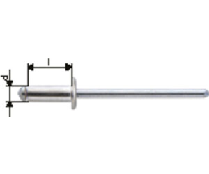 GESIPA Blindniete Alu/Stahl - Flachrundkopf - 5x10 - Klemmbereich 4,5-6 mm