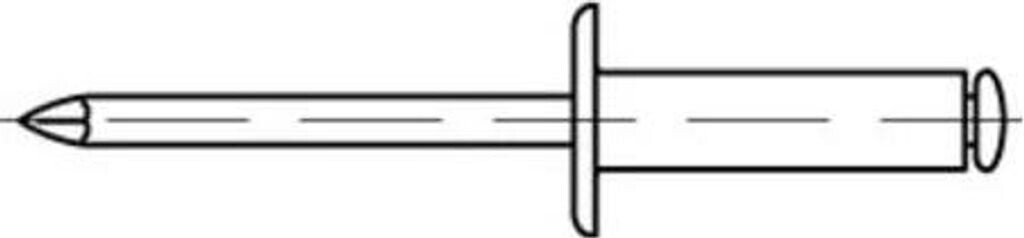 500 Stück Blindnieten Alu/Stahl Flachrundkopf 3,2 X 6