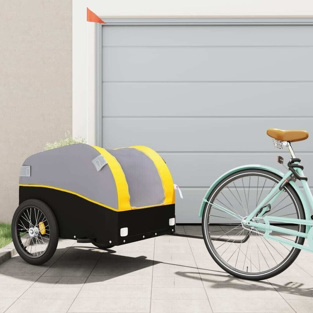 vidaXL Bike Trailer Black and Yellow 45 kg Iron (94134)