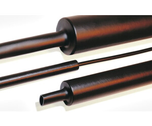 HellermannTyton Gaine thermorétractable paroi moyenne avec adhésif noir 19/6mm 4:1 1m (323-20190)