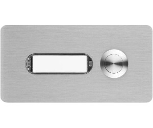 Grothe Klingeltaster ETA 520 mit Namensschild Weiß, Edelstahl V2A (55520)