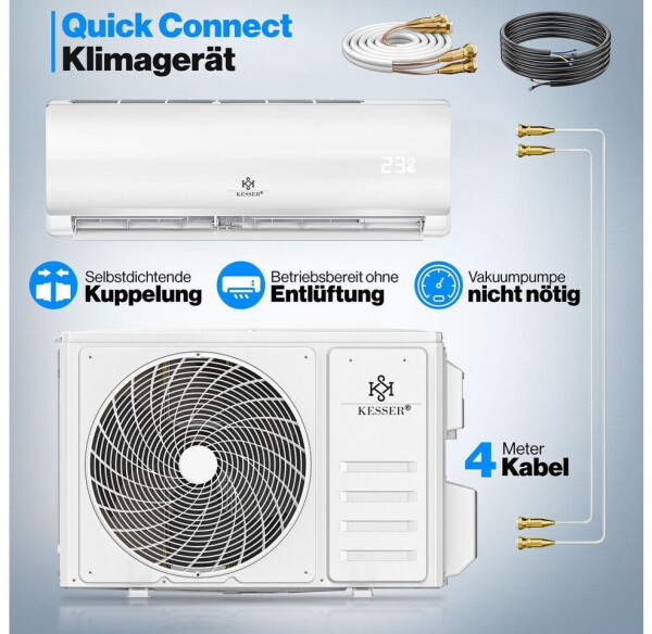 Kesser Klimaanlage Set Split - mit WiFi/App 9000 BTU/h, Bild 2