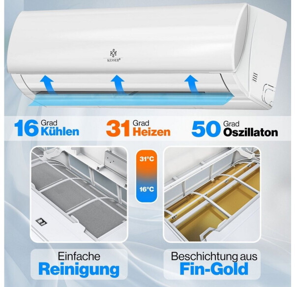 Kesser Klimaanlage Set Split - mit WiFi/App 9000 BTU/h, Bild 3