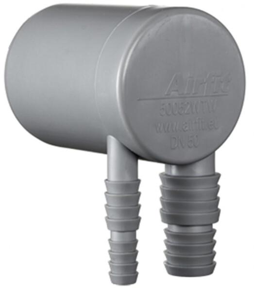 Airfit Doppel-Anschlusswinkel für Waschmaschine und Kondensattrockner DN 50 grau 50052WTW, Bild 2