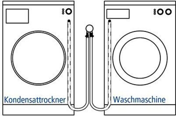 Airfit Doppel-Anschlusswinkel für Waschmaschine und Kondensattrockner DN 50 grau 50052WTW, Bild 4