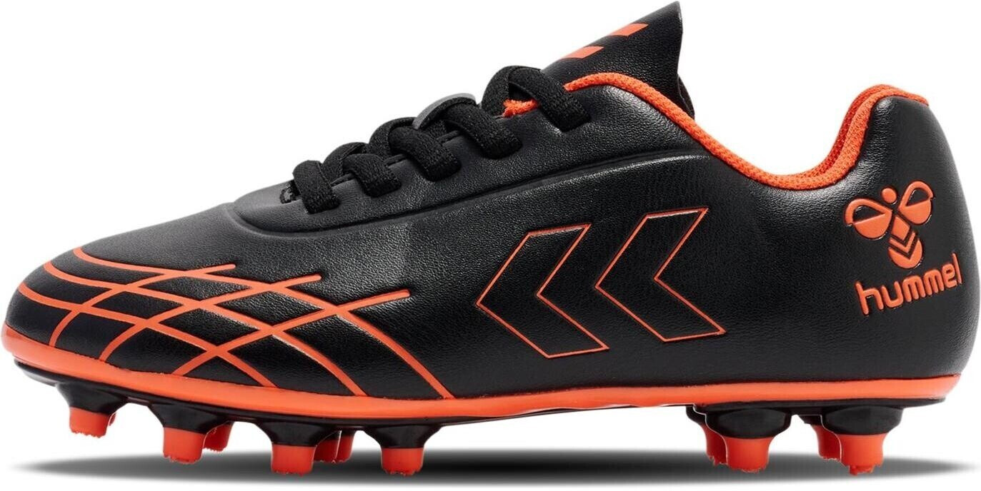 Hummel Top Star F.G. JR Scarpe Calcio Bambino – Nero, Suola Per Terreno Solido, Chiusura Elastica E Velcro