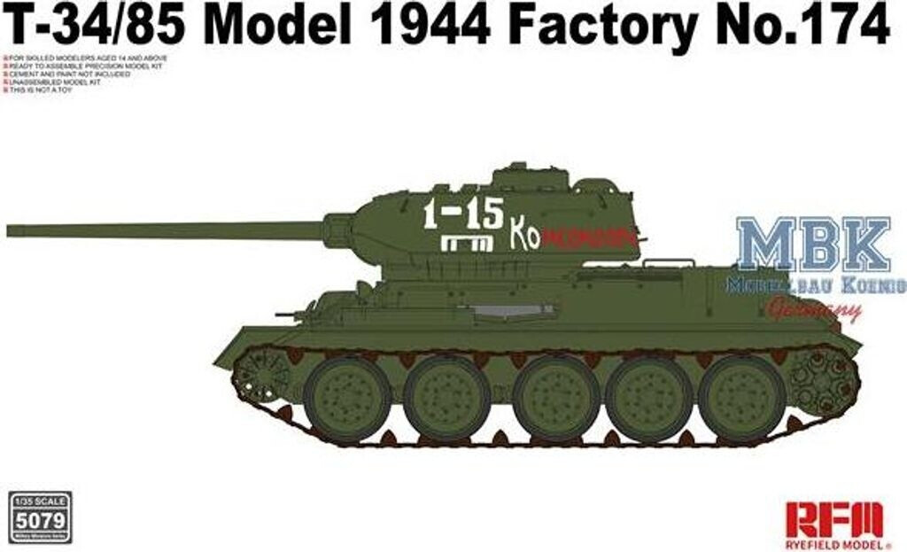 Ryefield Model 5079 T-34/85 Model 1944 Factory No.174 - ¿Dónde comprar ...