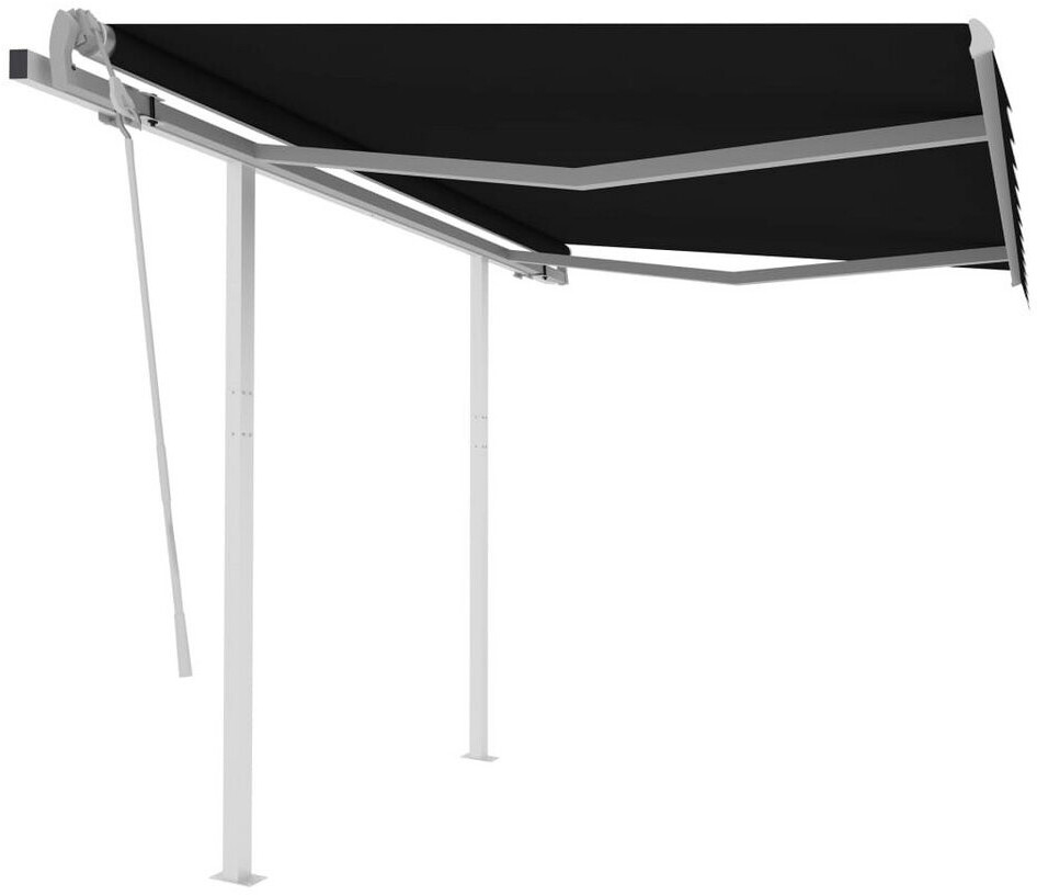 vidaXL Markise Manuell Einziehbar mit Pfosten 3x2,5 m Anthrazit (3069899)