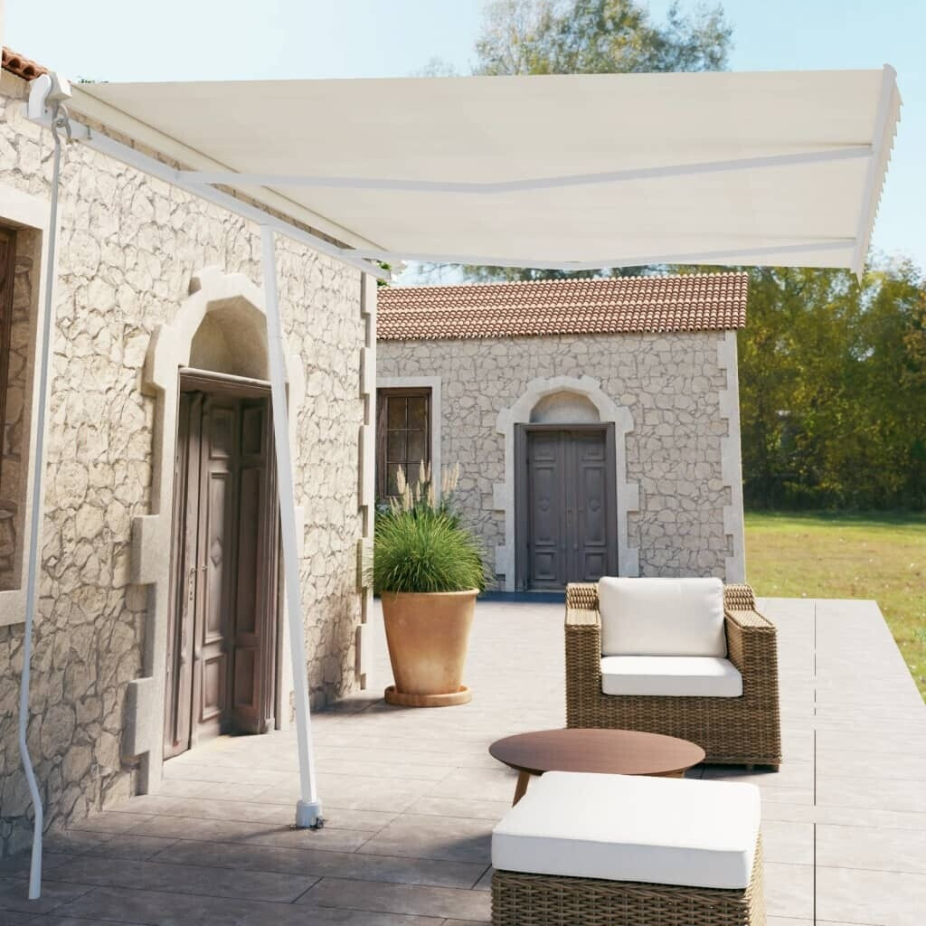 vidaXL Standmarkise Manuell Einziehbar 350x250 cm Creme (3069517)