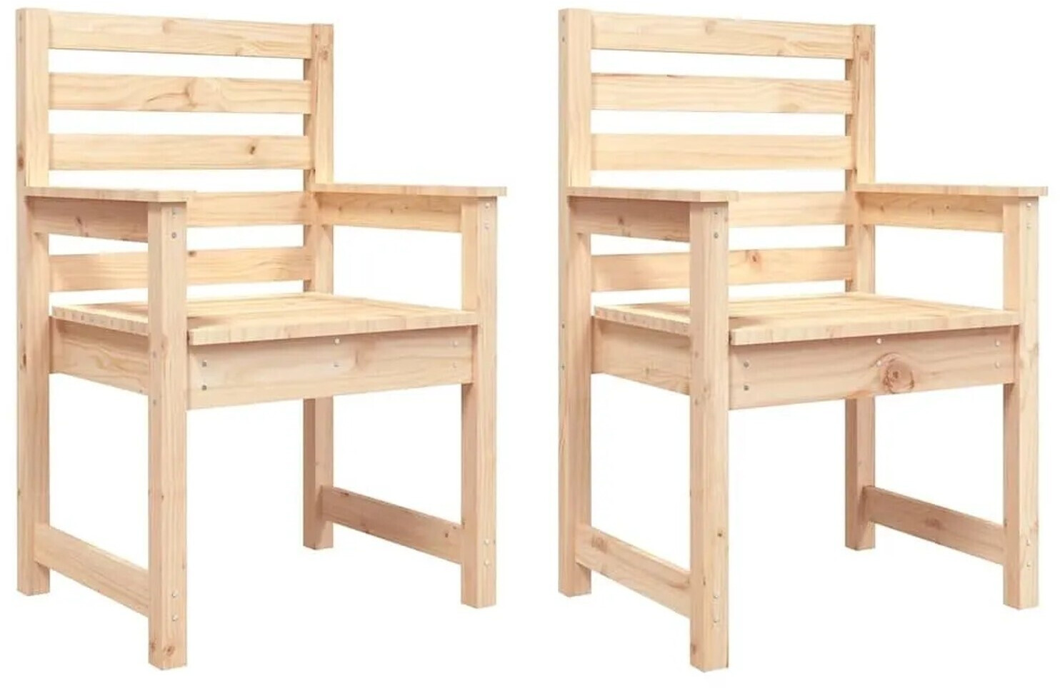 vidaXL Gartenstühle 2 Stk. 60x48x91 cm Massivholz Kiefer (824053)