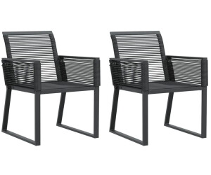 vidaXL Garden Chairs 2 pcs. Black Poly Rattan (4008113)