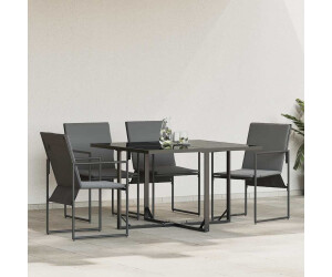 vidaXL Garden Chairs 4 Pcs Black And Anthracite 50.5 X 59 X 81.5 cm (42003025)