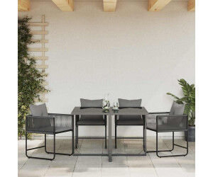 vidaXL Garden Chairs 4 Pcs Black And Anthracite 50.5 X 53.5 X 63.5 cm (42003027)