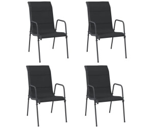 vidaXL Garden Chairs 4 pcs. Steel And Textile Black (316821)