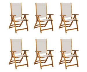vidaXL Garden Chairs 6 pcs. Foldable Solid Wood Acacia And Textilene (3279239)