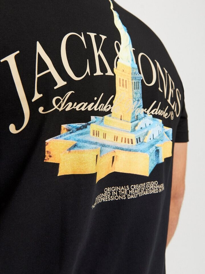 JACK & JONES Jorboston Photo Tee SS Crew Neck Para Hombre, Blanco