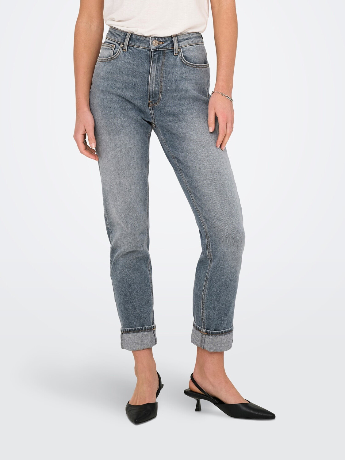 ONLY Women's Onlemily Hw Stretch Ank Dnm Cro787 Noos Onlemily Hw