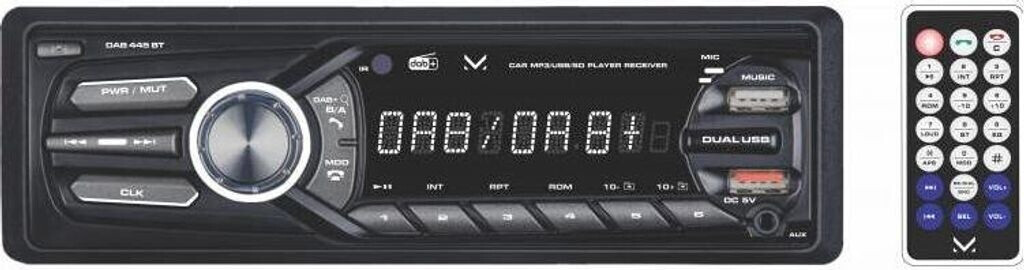 Majestic DAB 900 Autoradio DAB+/FM Con Porta Telefono Regolabile, Doppio USB, AUX, SD E Telecomando – 180W