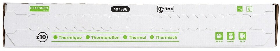 Exacompta Thermal paper roll white 57 mm x 18 m, 10 rolls (40753E)