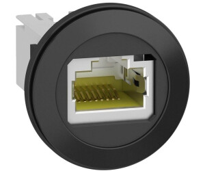 Schneider Electric RJ45 panel mount jack, Ø 22mm, black (XB5PRJ45)