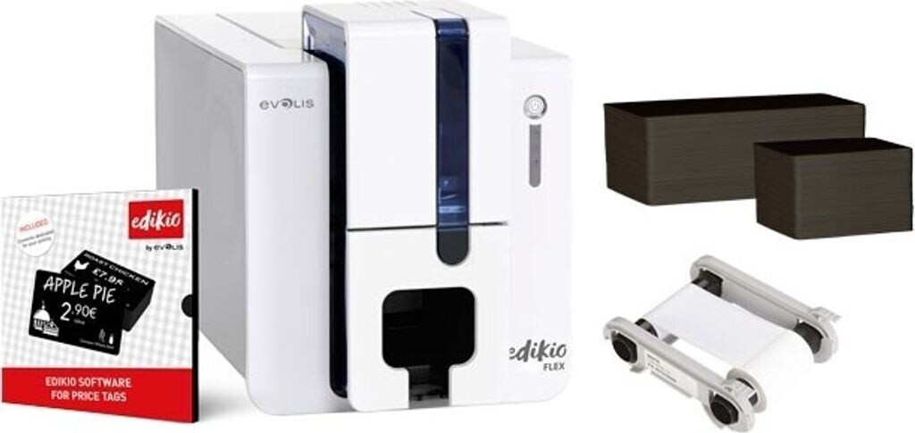 Evolis Edikio Flex Price Tag Card Printer, Single-sided Printing, 300 dpi, USB, Thermal Transfer (EF1H0000XS-BS002)
