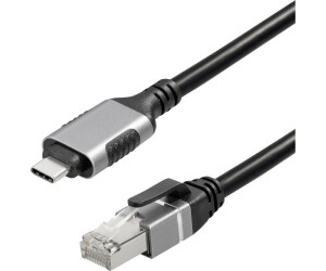 Maxtrack Adattatore di rete USB-C a RJ45, Gigabit Ethernet, 1m, Nero (C541-1L)