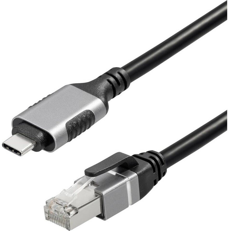 Maxtrack Adaptateur réseau USB-C vers RJ45, Gigabit Ethernet, 1m, Noir (C541-1L)