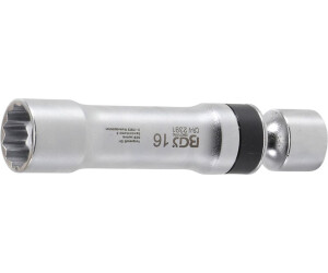 BGS Spark Plug Socket, 12-point, with Retaining Spring 10 mm (3/8") Drive 16 mm (2391)