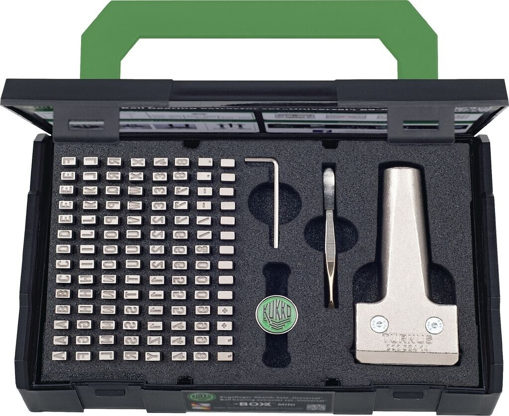 KUKKO Schlagzahlen-/Schlagbuchstabensatz 333 115-teilig mit Typenhalter 2,5 mm (333-025)