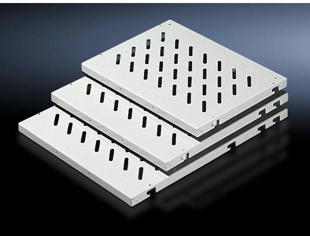 Rittal Plateau d'équipement perforé pour charges lourdes 700 x 800 mm tôle d'acier gris clair (7486.735)