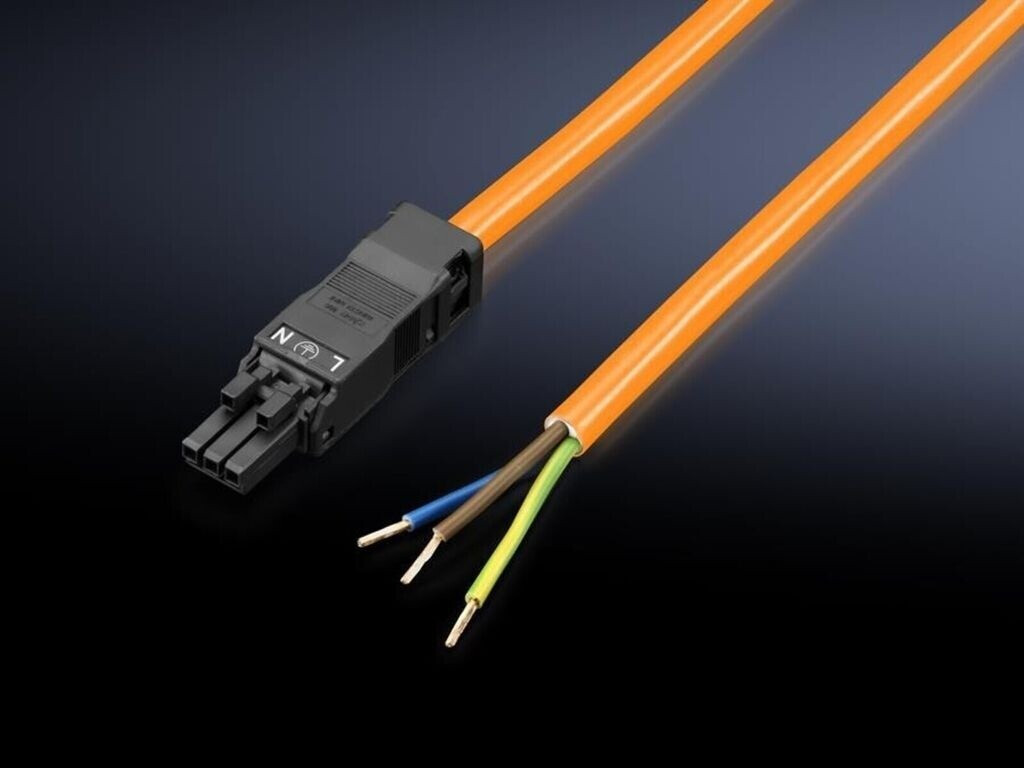Rittal Câble de raccordement pour alimentation 3-pôles, 3000mm, 100-240V, orange (SZ 2500.500)