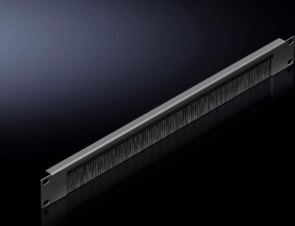 Rittal Panneau de Guidage de Câbles avec Bande Brosse 482,6 mm 1U Noir (5302202)