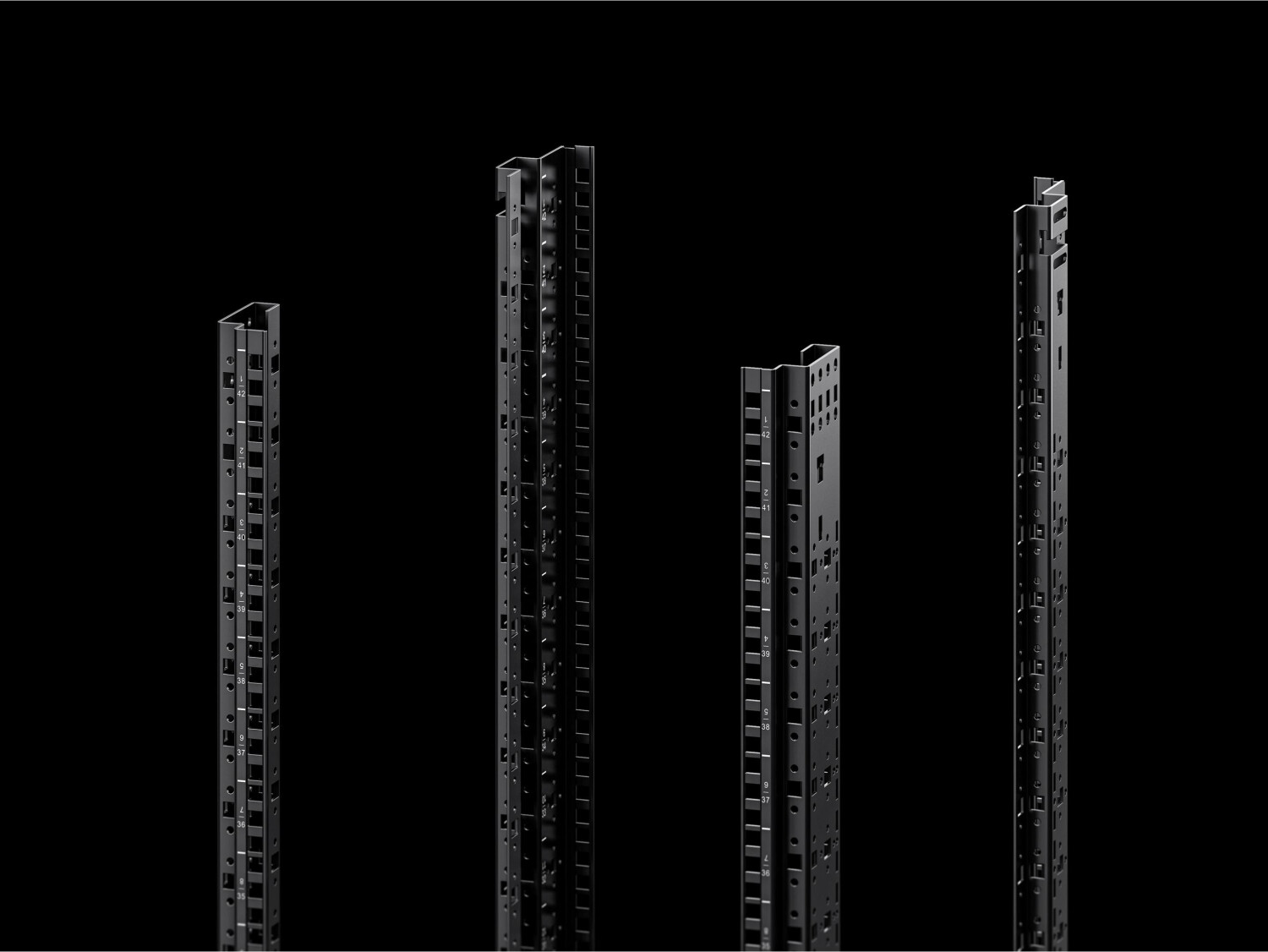 Rittal Rails de profil standard 19 pouces arrière 42HE noir (5302107)