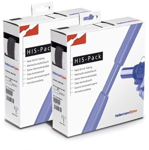 HellermannTyton Gaine thermorétractable 2:1 Ø 25,4/12,7 mm noire 5m (300-32540)