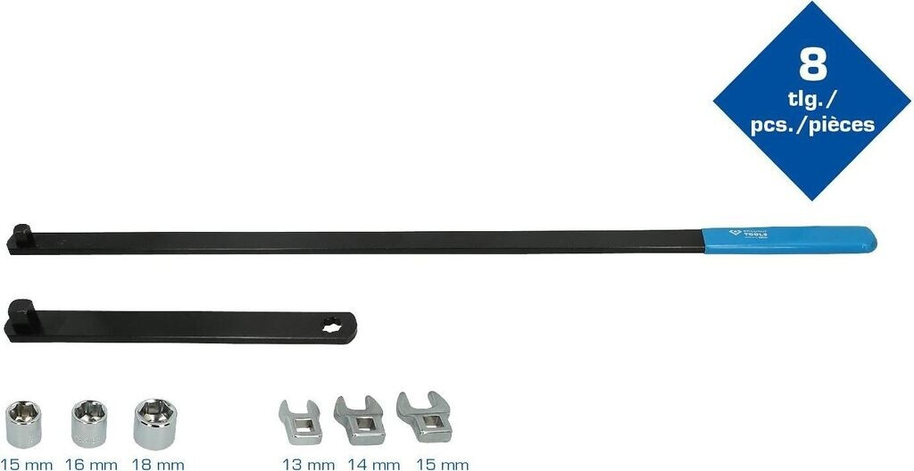 Brilliant-Tools V-Belt and Tensioner Pulley Key Set, 8 Pieces (BT571050)