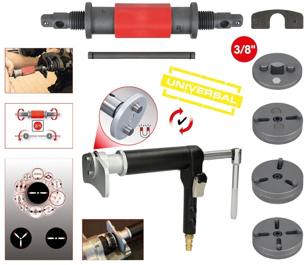 KS Tools Universal Bremskolben-Rückstell-Werkzeug-Satz, 8-teilig (150.2440)