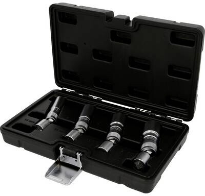 KS Tools Serie di chiavi a bussola per candele 3/8 pollici, 4 pezzi, magnetico con giunto (517.1145)