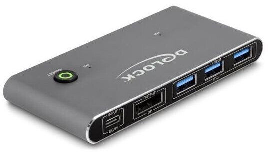 DeLock Commutateur KVM DisplayPort 8K 30 Hz avec USB 5 Gbps Gris (18646)