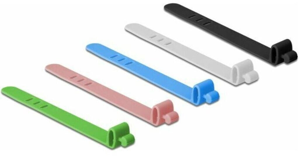 DeLock Guide-câbles en silicone réutilisables 10 pièces couleurs assorties (18828)