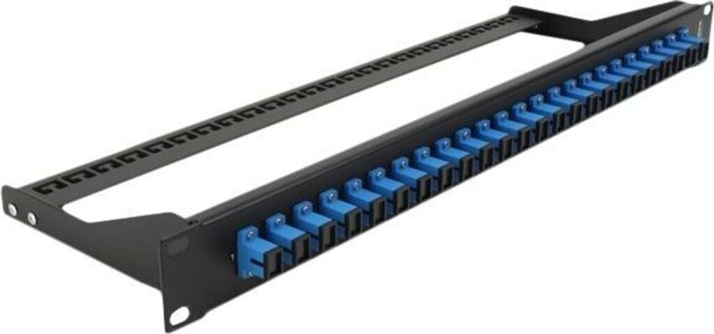 DeLock Panneau de brassage fibre optique 19'' 24 ports SC Simplex bleu/noir 1U (43380)