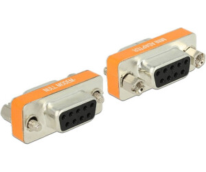 DeLock Null Modem Adapter Sub-D 9 Pin Female/Female Gender Changer Silver (65570)