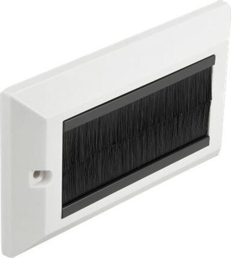 DeLock Panneau de Couverture pour Gestion de Câbles avec Bandes de Brosse Noires Blanc (66492)
